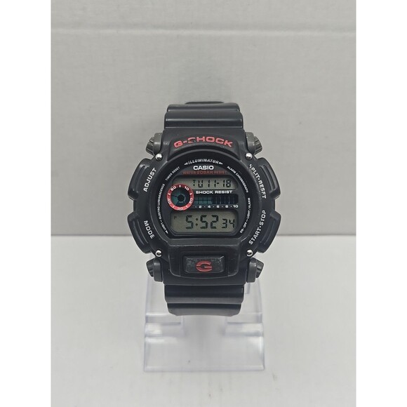 Casio G-Shock DW-9052 Digital Watch Black Red 200M Illuminator New Battery - Picture 1 of 11